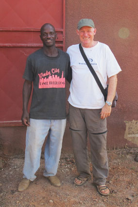 Mr. Mama Djilla and John Telgmann at the official start day for construction of Koura Health Centre. Mama’s name was previously Mamadou, but when be became a Christian, he changed it to 'Mama'! 

