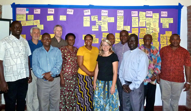 Rebecca with other Christian leaders from the Great Lakes region of Africa, reflecting on reconciliation as the mission of God