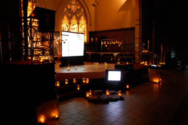 Compostela, video installation at Church of the Redeemer, Toronto (Scotiabank Nuit Blanche, 2011)